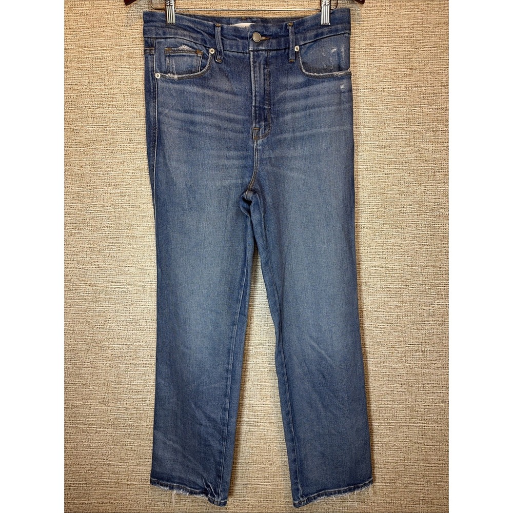 Good American Good Curve Straight Light Compression Med Wash Jean Size 8